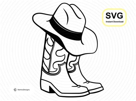 80% off Sale: Cowboy Boots and Hat SVG Rancher Country Style - Etsy