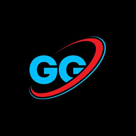 logotipo de gg. diseño gg. letra gg azul y roja. diseño del logotipo de la letra gg. letra ...