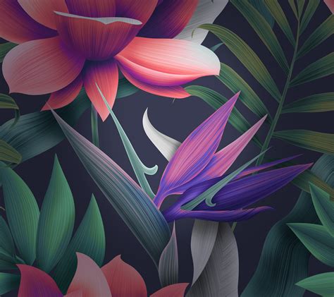 Purple birds of paradise flower painting HD wallpaper | Wallpaper Flare