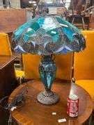 Modern Leaded Stained Glass Lamp - Dixon's Auction at Crumpton