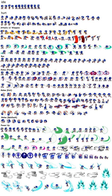 ultimate sonic the hedgehog sprite sheet by mrsupersonic1671 on DeviantArt | Pixel art games ...