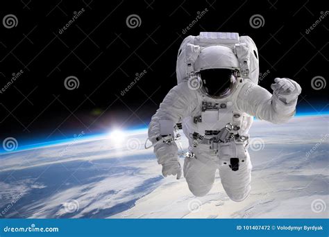 Astronaut at spacewalk stock photo. Image of earth, gravity - 101407472