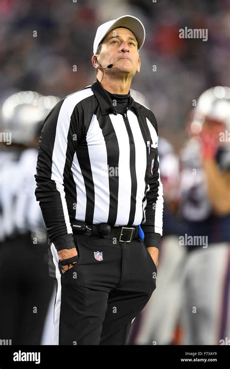 Regulation Time. 23rd Nov, 2015. MA, USA: Referee Gene Steratore (114) stands on the field ...