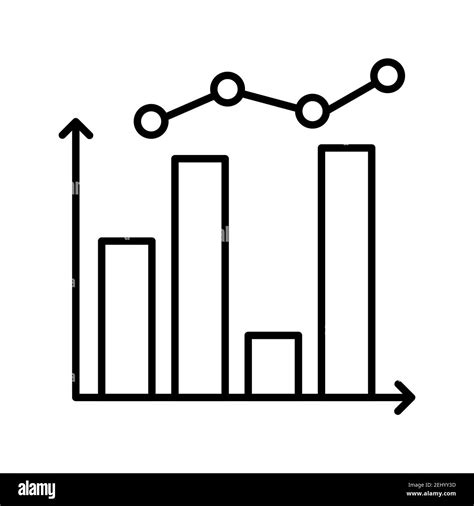 Illustration of statistics graph line vector icon isolated on white ...