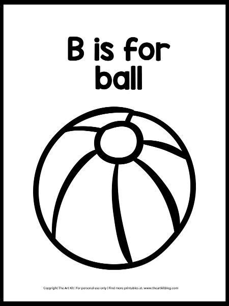 B is for Ball Coloring Page (Instant Download!) | Preschool coloring ...