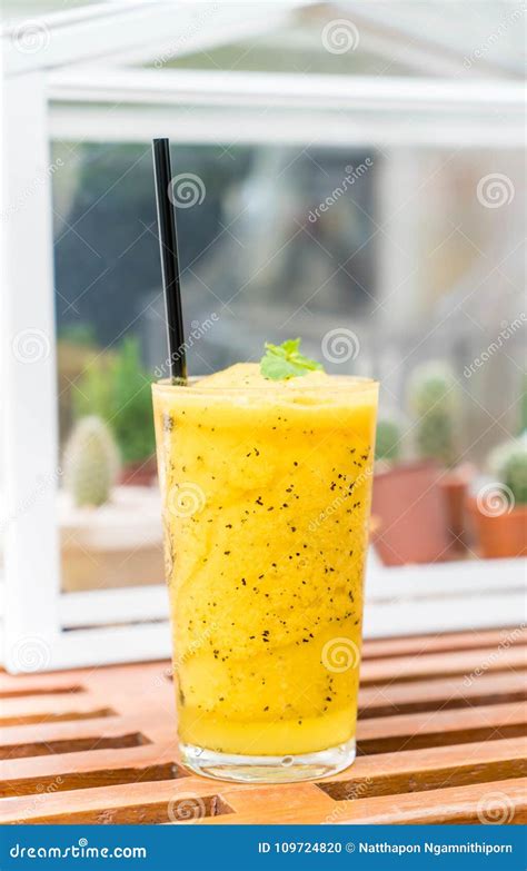 Passion fruit smoothie stock photo. Image of sweet, nutritious - 109724820