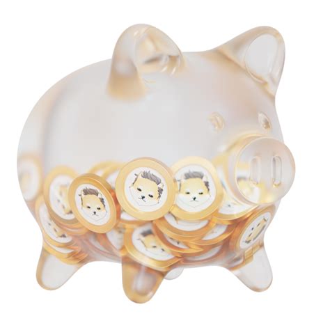 Free Dogelon Mars ELON Clear Glass piggy bank with decreasing piles of crypto coins 21012156 PNG ...