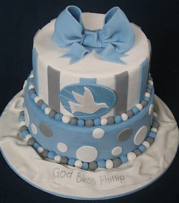 Blissfully Sweet: A Dove-ly Christening Cake Striped Cake, Baptism ...