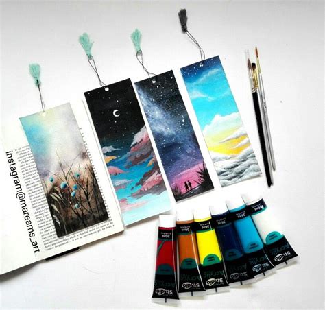 Acrylic bookmarks #bookmarks #art | Charcoal art, Watercolor books ...