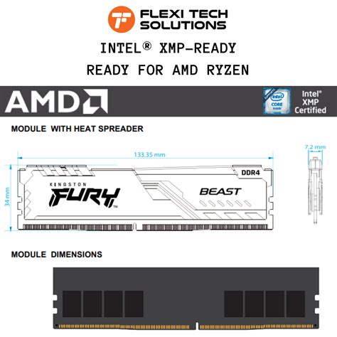 KINGSTON FURY Beast DDR4 2666MHz / 3200MHz / 3600MHz Black RAM Up to 64GB – Flexi Tech