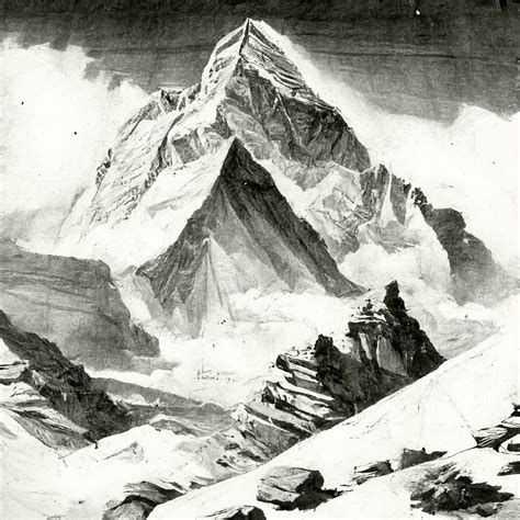 Mt Everest Pencil Sketch: Capturing the Majestic Beauty of the World's ...