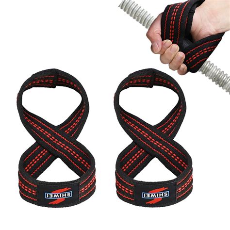 Figure 8 Weight Lifting Straps DeadLift Wrist Strap for Pull ups Horizontal Bar Powerlifting Gym ...