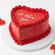 I Love You Red Heart Cake 1kg by Cake Social in Sharjah | Joi Gifts