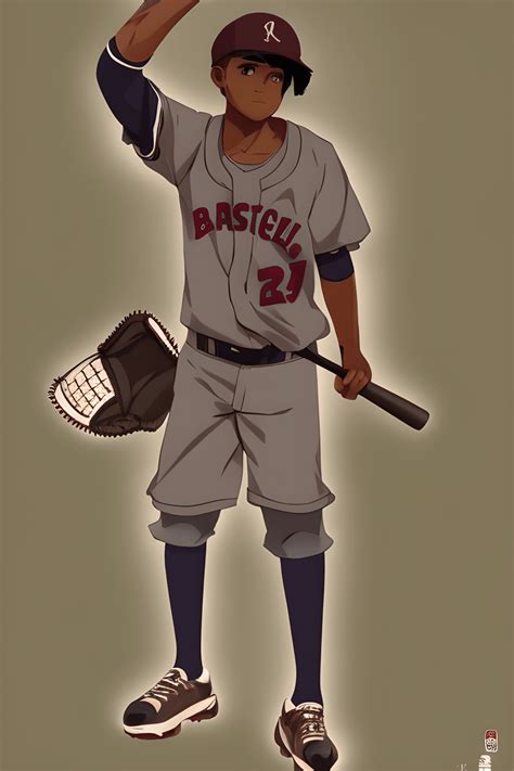 Chibi Baseball Player Man in Anime Art Style · Creative Fabrica