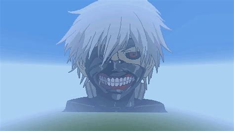 Seni piksel Kaneki dilakukan di Minecraft. Saya link tutorialnya ps4 ...