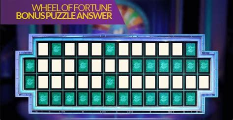 Wheel Of Fortune Bonus Puzzle Answer And Solutions | Wheel of fortune ...