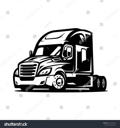 Semi Truck Vector Isolated Black White Stock Vector (Royalty Free) 1944465319 | Shutterstock