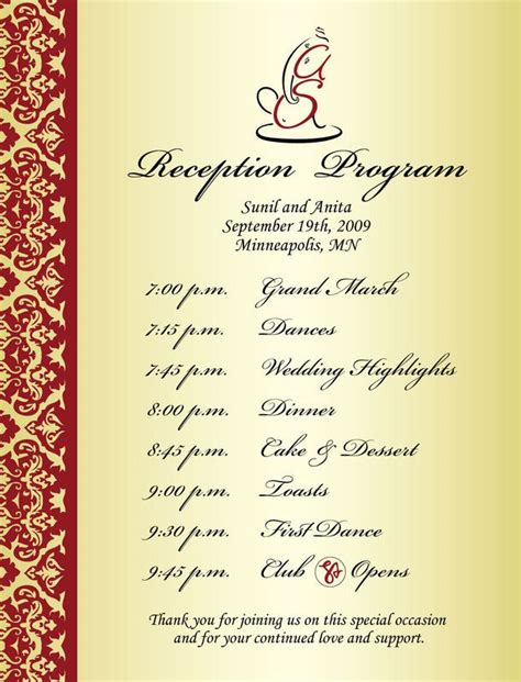 Weddings & Events | Wedding reception program, Wedding reception program template, Reception program