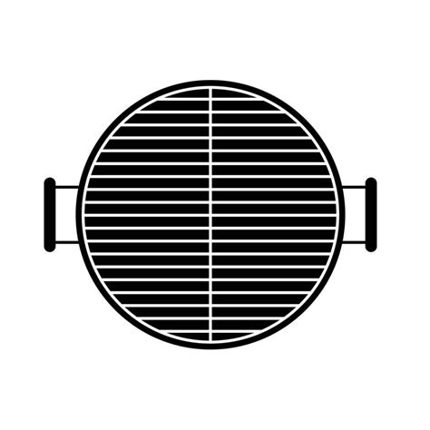 Round Barbeque Grill Silhouette. Black and White Icon Design Elements on Isolated White ...