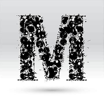 Letter M Formed By Inkblots Active Element Silhouette Vector, Active ...