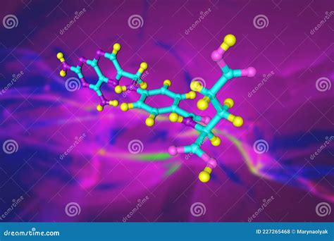 Molecular Model of Aminopterin, an Amino Derivate of Folic Acid Used As an Antineoplastic Agent ...