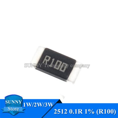 20Pcs 2512 SMD Resistor 1W 2W 3W 1% 0.1R 0.1ohm (R100) Resistance New ...