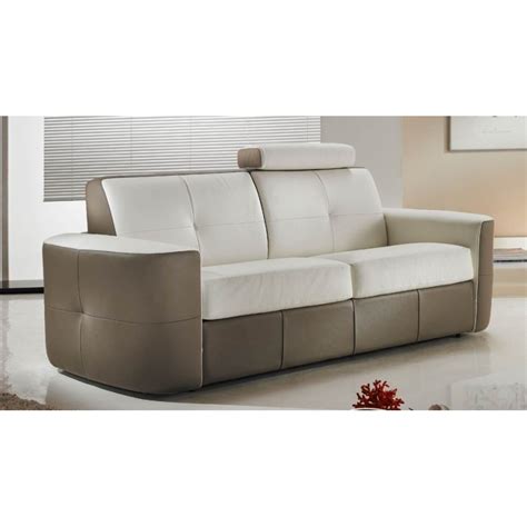 Canapé lit convertible cuir bicolore Rapido #VERYSOFA VANITY#