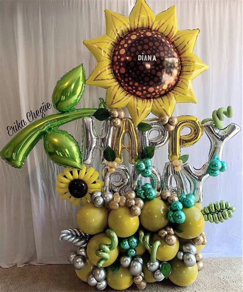 Como hacer bouquet Ballon Decorations, Birthday Decorations, Sunflower Party, Balloon Art ...
