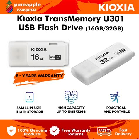 Kioxia Transmemory U301 USB 3.2 Gen 1 Flash Drive (16GB/32GB) | Shopee ...