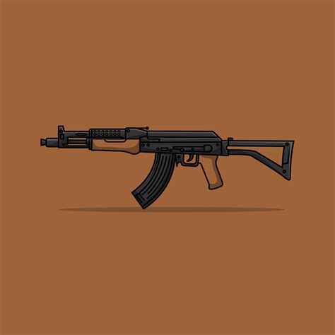 LCT AK-47 G04 NV AEG Gun with Bullets Vector Illustration. Headshot ...