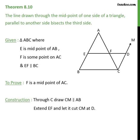 Theorem 8.9 - Inverse of mid-point theorem (Proof with Video) - Teacho