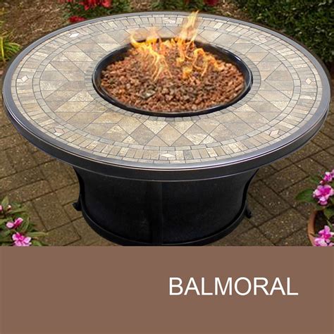 Agio Balmoral - 48 Inch Round Porcelain Top Gas Fire Pit Table ...