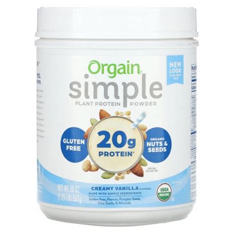 Orgain Simple Plant Protein Powder Creamy Vanilla - 20 oz (567 g), 1.25 ...