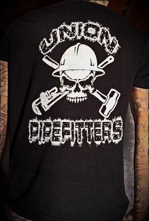 Union Pipefitter T Shirt Steamfitter Shirt Skull Union Supporter All ...