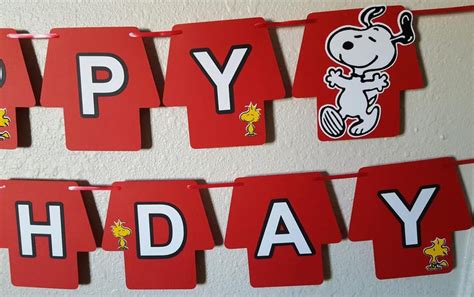 Snoopy Birthday Banner, Peanuts Gang, Snoopy Party, Woodstock, Charlie Brown, Snoopy Party ...