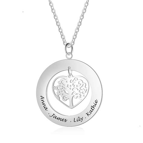 Personalized Family Tree Engraving Necklace