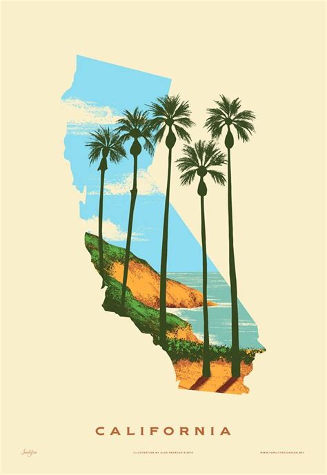 California State Print - Best Coast — Familytree | California art, California poster, Vintage ...