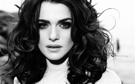 Rachel weisz, Brunette, Brown-eyed, Face, Hair, Black and white wallpaper - Coolwallpapers.me!