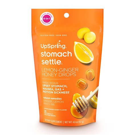 Upspring Stomach Settle Nausea Relief Drops, Lemon Ginger Honey, 28 Ct - Walmart.com