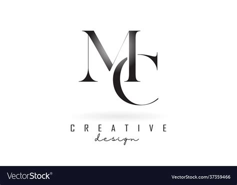 Mc m c letter design logo logotype concept Vector Image