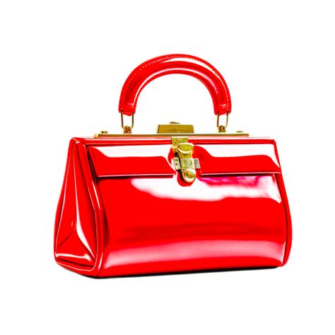 Fashionable Glossy Red Bag Isolated 24680746 PNG