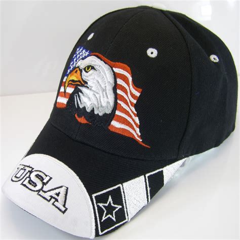 USA American Flag & Bald Eagle Patriotic Men's Adjustable Baseball Cap ...