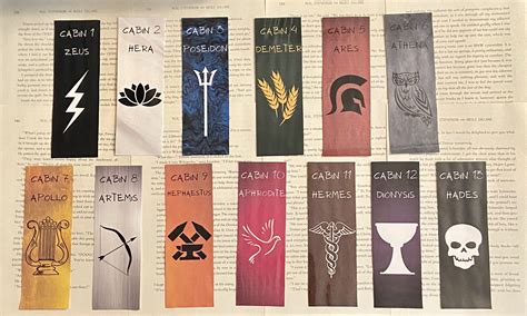 Percy Jackson Camp Half-blood Cabin Bookmarks - Etsy