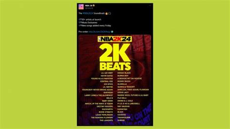 Check out all the artists on the star-studded NBA 2K24 soundtrack