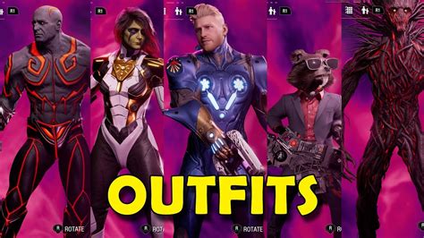 Guardians Of The Galaxy Game All Outfits - Get Latest Outfits For 2023 Update