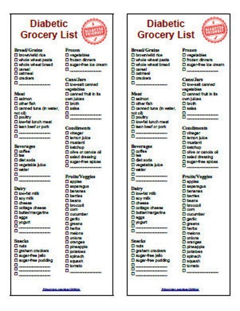 Diabetic Food Diet Grocery List 2 in 1 Printable Instant | Etsy in 2020 | Diet grocery lists ...