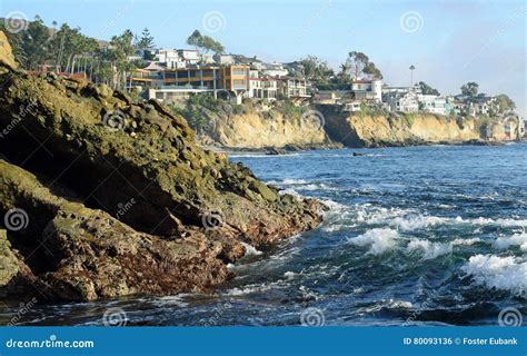 Rugged Shoreline and Cliff Side Homes in South Laguna Beach, California Stock Photo - Image of ...