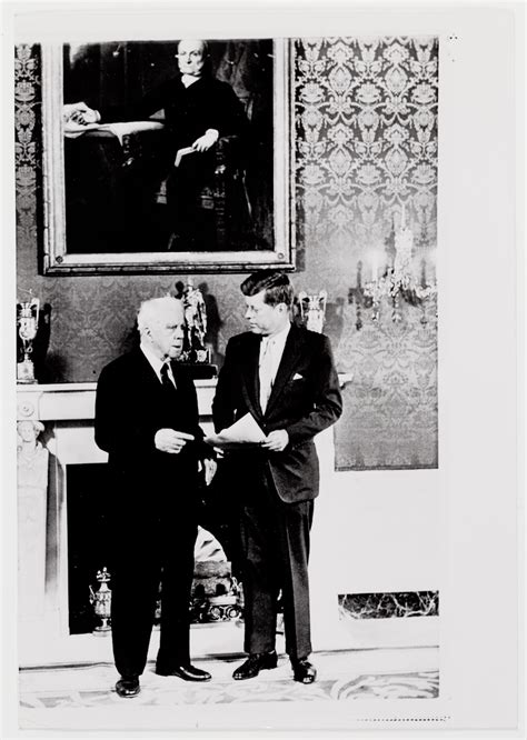 [President John F. Kennedy and poet Robert Frost in the White House Green Room, Washington, D.C ...