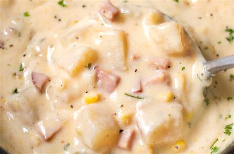 Slow Cooker Cheesy Ham Chowder - The Chunky Chef