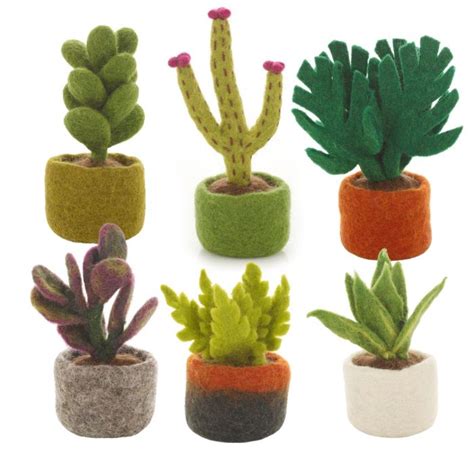 Felt Miniature Plants fair trade woodland plant decoration by Felt so good | FeltSoGood